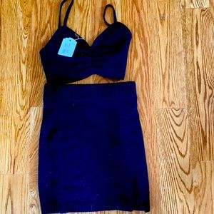 Black knit skirt and tank top set brand new